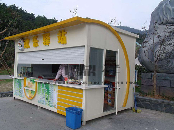 钢结构氟碳喷漆奶茶售货亭